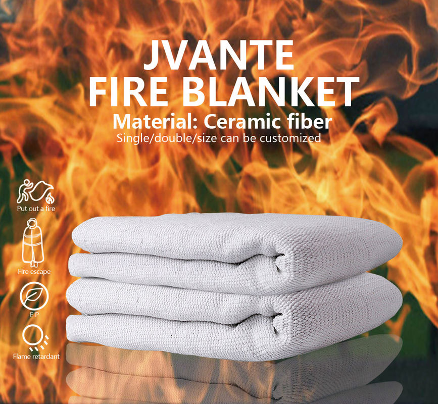 Jvante  Ceramic Fiber Fire Blanket 1m*2m 2m*2m or customizable High Temperature Ceramic Fiber Fire Blanket