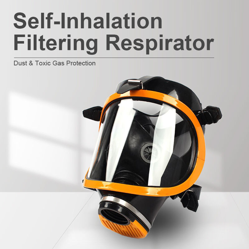 Yellow silicone self-priming filtering respirator protects against toxic gases and dust