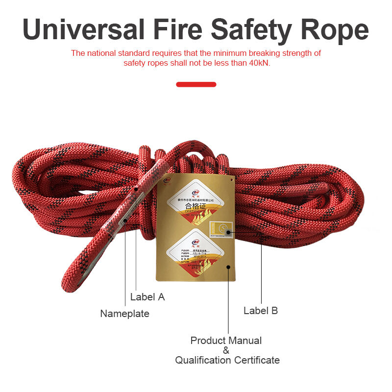 Safety Rope For Fire-Fighting. Rescue Rope For High-Altitude Work. 16mm In Diameter. Polyester Material. Anti-Wear.