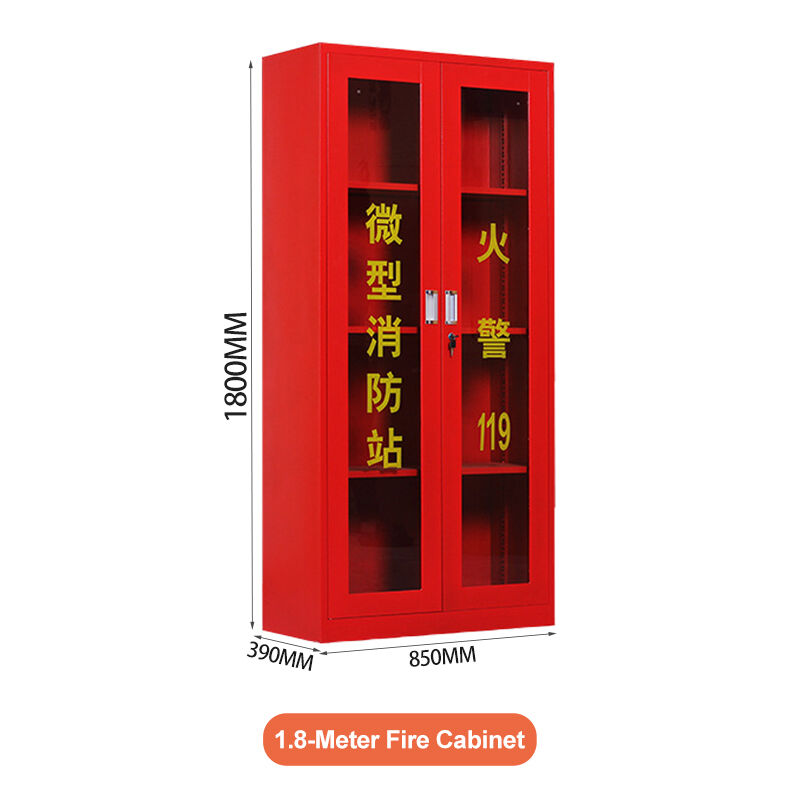 Fire Safety Cabinet With 3C Tempered Glass 1200mm Aluminum Alloy Fire Equipment Storage Cabinet With Adjustable Shelves And Lock For Office Factory Warehouse