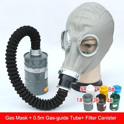 Silikon Gel Keamanan Full Face Gas Mask 60*27*42cm Anti Virus