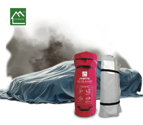 Mobil Fiber Glass Silicone Coating Fire Retardant Blanket Gray 4*6 6*8 6*9 10*12M atau Custom JVANTE