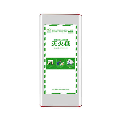 1.5x1.5m EN 1869 Selimut Kebakaran 500°C tahan panas Selimut Kebakaran Fiberglass dengan Kasus PVC Untuk Dapur Restoran Workshop