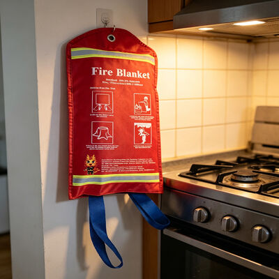 JAT-1101 Fiberglass Fire Blanket EN 1869:2019 Sertifikasi 500°C Panas Tahan Putih Fire Extinguishing Blanket 1m x 1m